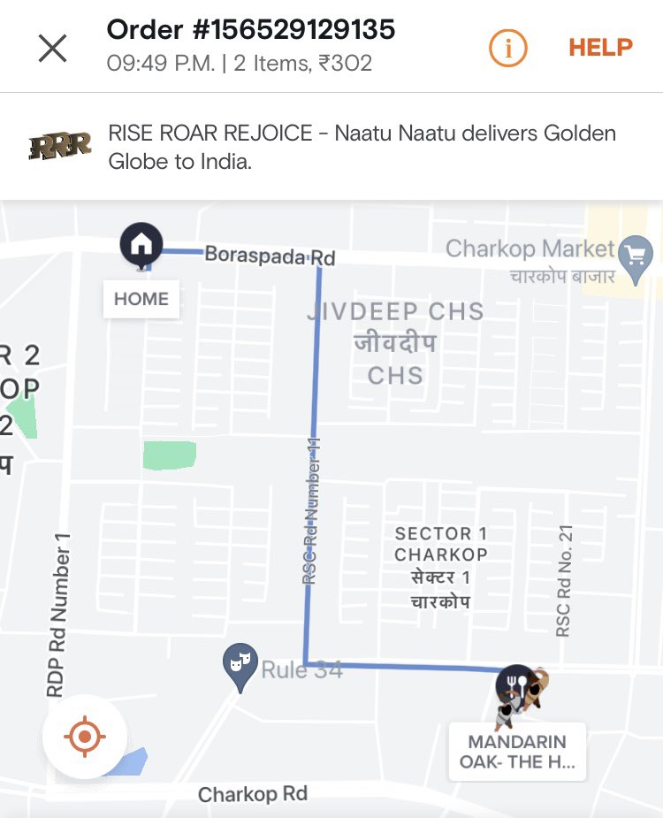 AjitKaunsal's tweet photo. @swiggyindia delivers in time 💯

@RRRMovie @ssrajamouli @AlwayzRamCharan 
#marketing #GoldenGlobes #NaatuNaatu #RRRMovie #momentmarketing #experientialmarketing https://t.co/TlyVNnEIG4
