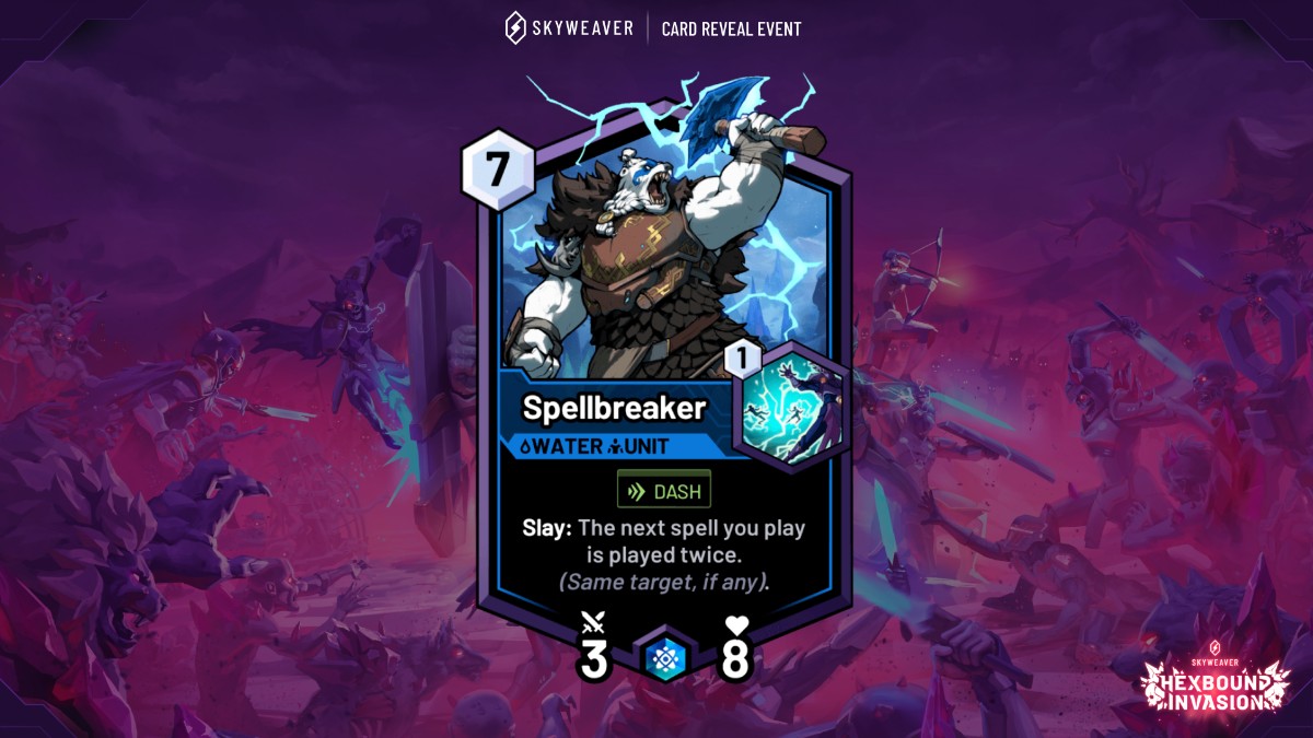 SkyweaverGame's tweet photo. 🧜♀️Be careful answering the siren's call, it might be spelltacular!
🧠Intellect builders, what do you think of these #Hexbound cards? They might overflow your decks with victories in the near future!
👀Keep up to date with all things Hexbound here: 🔗https://t.co/C0YQ1zb1SW https://t.co/wv2xrR2zuq