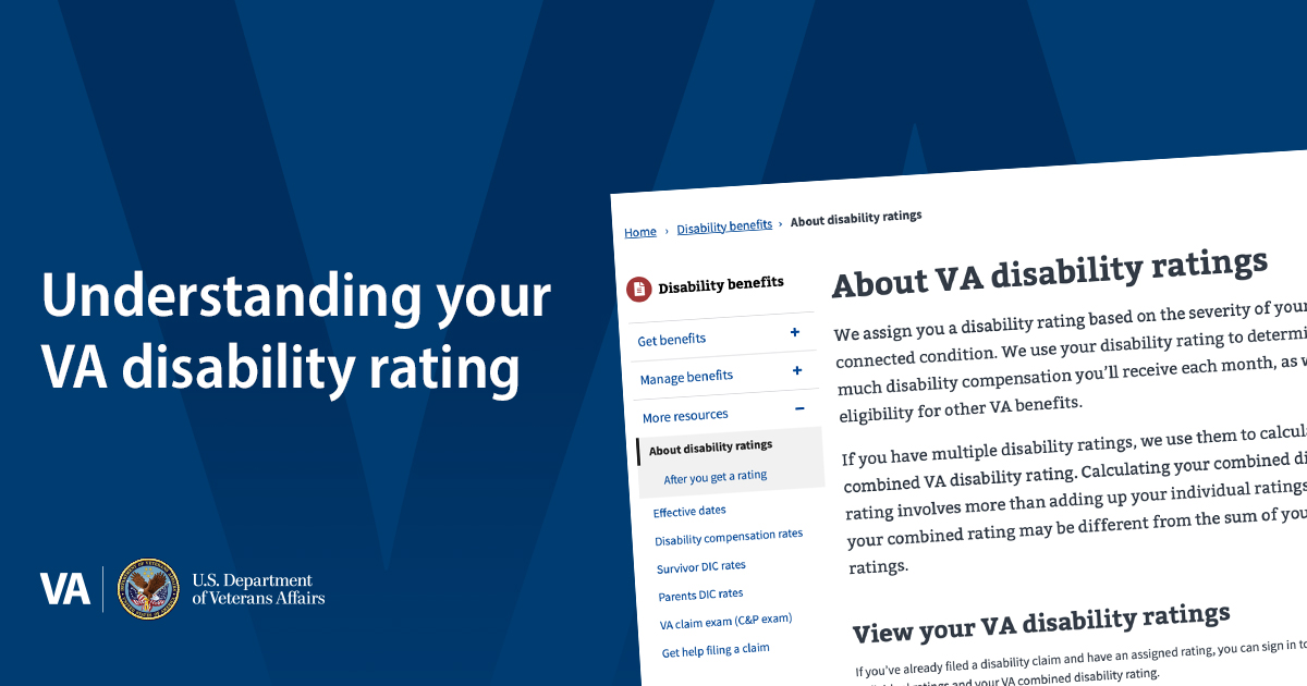 Veterans Benefits on Twitter "VA assigns you a disability rating based on the severity of your
