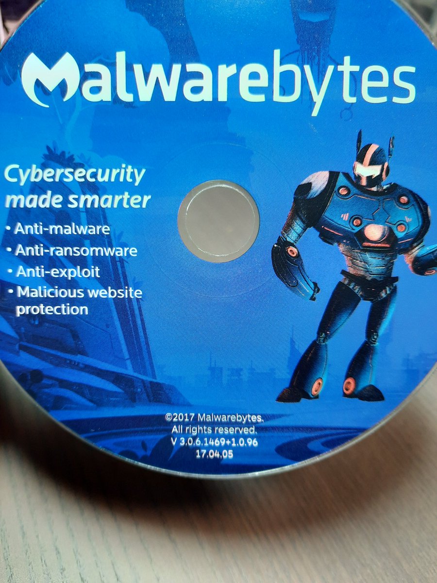 dkawnik's tweet image. You really don't come across software CDs anymore. Feeling nostalgic about a Malwarebytes disc from 2017 that was outdated before the shrink wrap came off. Neat graphics though.
#malwarebytes #Software