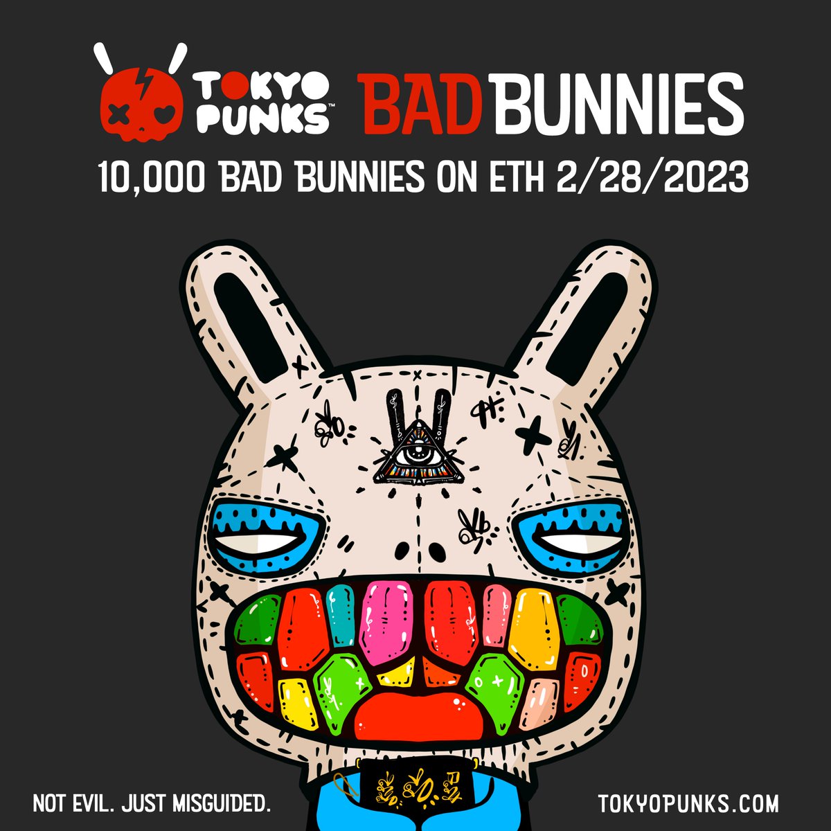 🔥TOKYO PUNKS | BAD BUNNIES by SABET #NFTGiveaway 100 Bad Bunnies on 2/28/23 Drop Day ✅ Follow: @sabet @tokyopunksnft @healingcodesnft ✅ Join: discord.gg/sabet ✅ Register: premint.xyz/tokyo-punks-ba… 🔥 Tag 3 & Retweet!