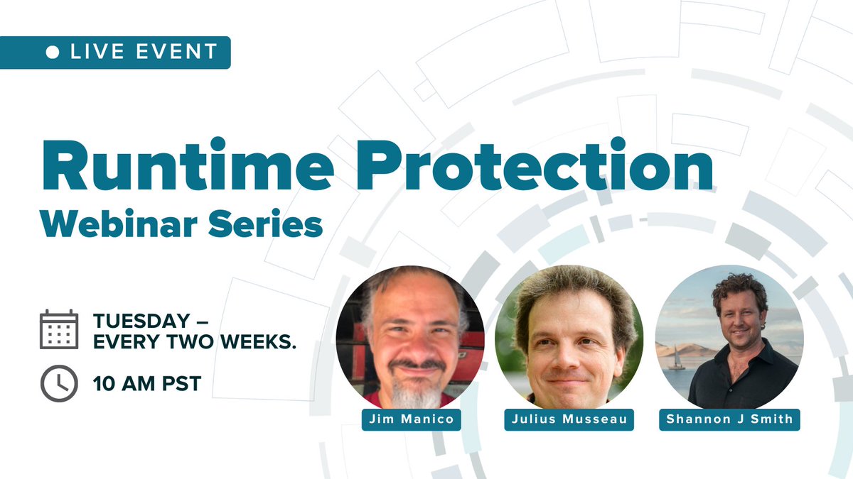 Join @manicode , @JavaJulius  & @shannonjsmith in this mini-webinar series on MergeBase’s patented Java Runtime Protection. 

Starting next Tuesday, January 17th at 10 am PST. 

Check more info and register: mergebase.com/runtime-webina…

#runtimeprotection #sca #softwaresupplychain