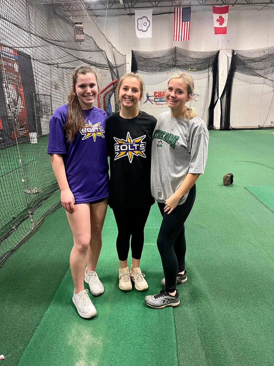 MrsTDeMeester's tweet photo. Always proud of our girls and their drive to be better athletes! #42 Lily Kate, #1 Payten &amp; #14 Lexi started a throwing program to help strengthen their arm speeds! Can’t wait to see their progress! Go Bolts! https://t.co/7SFYAJTlWO