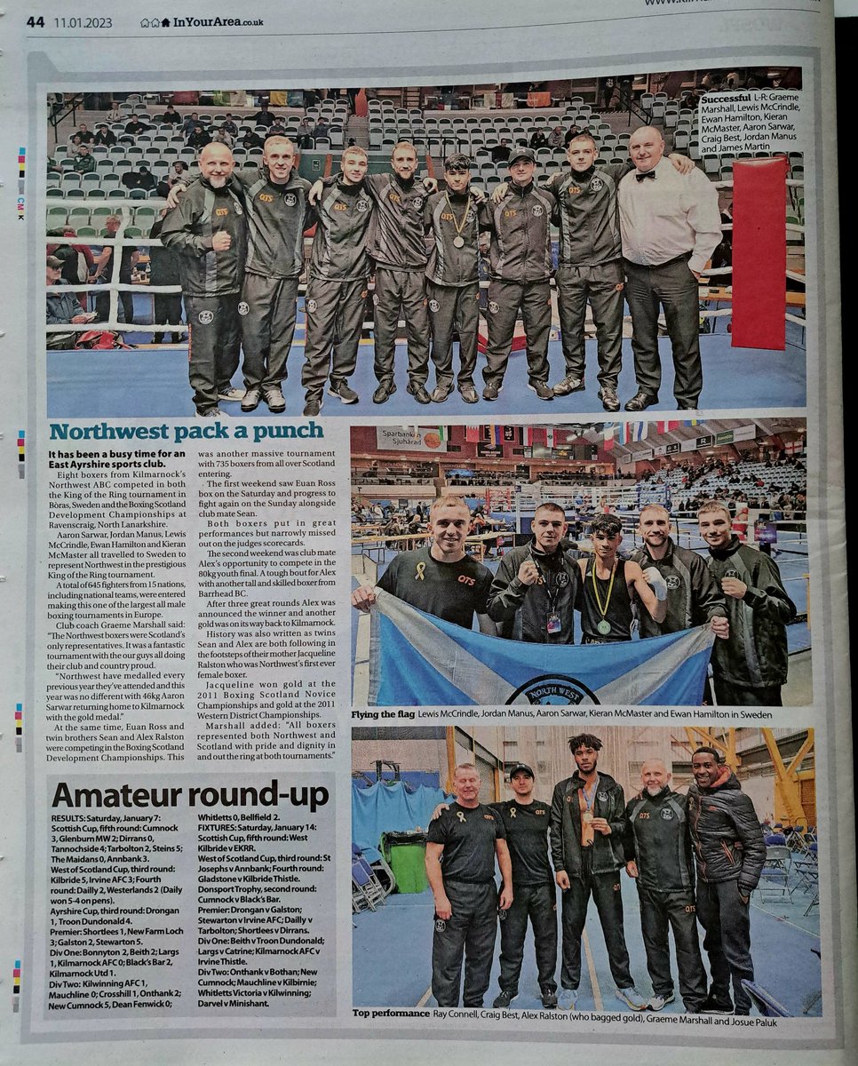 Write up in this week's <a href="/KillieStandard/">Kilmarnock Standard</a> about our trip to King of the Ring in Sweden &amp; the Development Championships.
<a href="/officialQTS/">Official QTS Group</a> 
Team Northwest 🖤💛