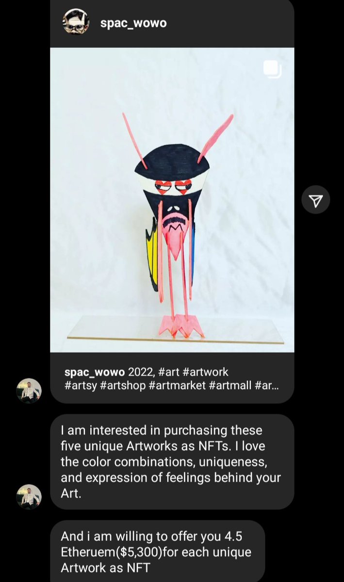 spac_wowo's tweet photo. Totaly six until seven People offer my artwork as a NFT!?
#art #artwork #artexhibition #artgallery #artcollector #artbasel #arttaipei #artsingapore #collecteurs #artdealer #artdubai #artmiami #collector #contemporary #NFTCommunity #NFT #nftart https://t.co/ZVedx2nVGI