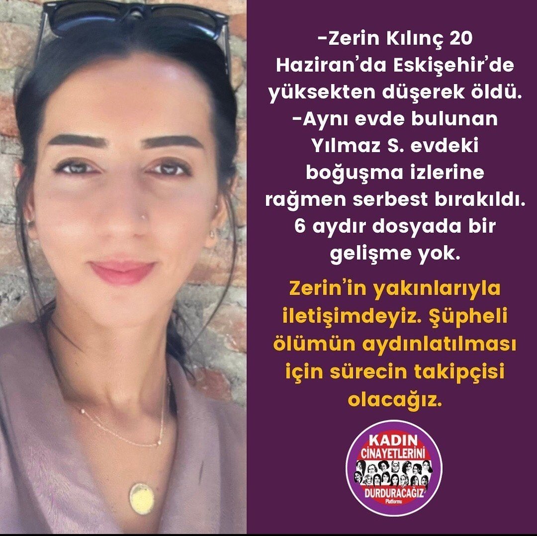 Kadın cinayetleri bu ülkenin en büyük en ciddi sorunudur. Ülkemizde her sene yüzlerce kadın öldürülüyor ve bir çoğu cezasız kalıyor. 
#zerinkılınc
#zerinkılıncaneoldu