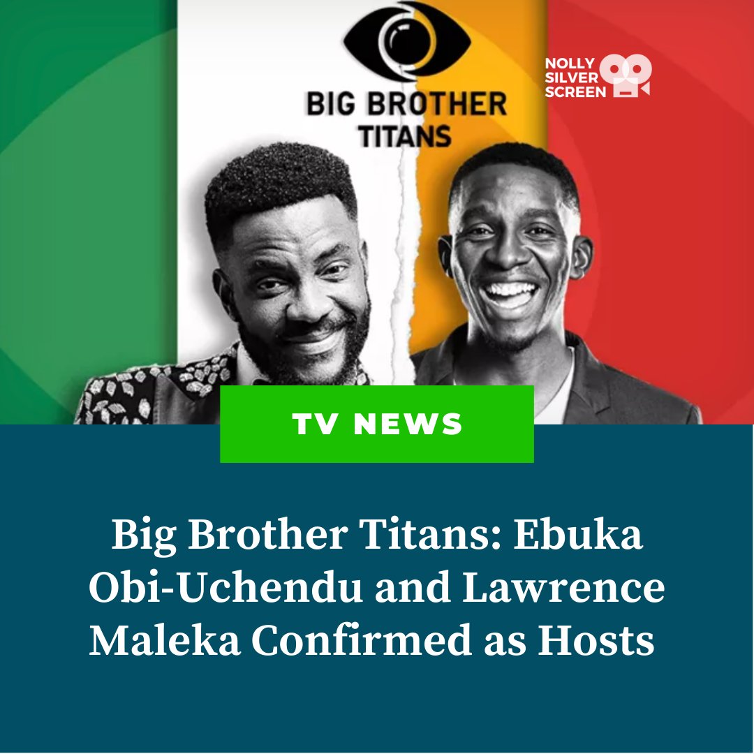 NSilverScreen's tweet image. Six-time #BBNaija host Ebuka Obi-Uchendu will join forces with Lawrence Maleka, who hosted Big Brother Mzansi for the first time last year. 

Find out why we're excited to see this duo shake things up by clicking the link.

nollysilverscreen.com/big-brother-ti…

#BBTitans #NollySilverScreen