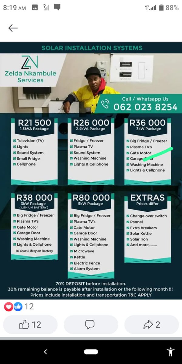Zeldabarbie's tweet photo. Install a solar system and forget about #Loadshedding
#SolarLady
#Done https://t.co/7b6F9HrhgP