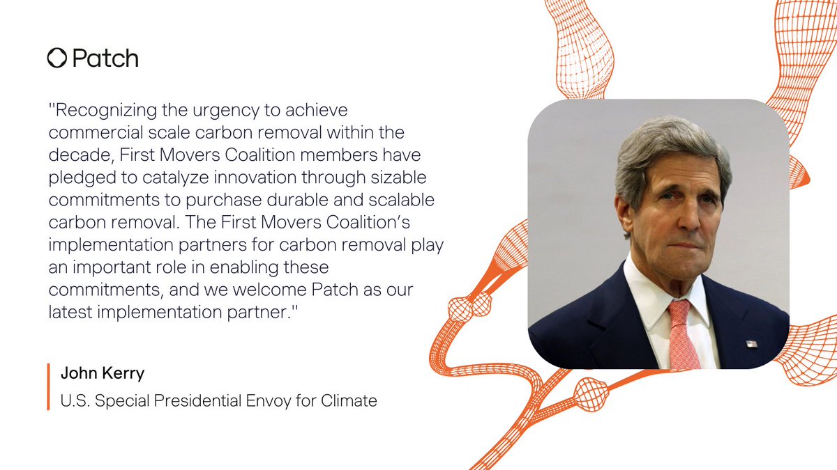 Patch (@usepatch) on Twitter photo With <a href="/wef/">World Economic Forum</a> and <a href="/StateDept/">Department of State</a>'s First Movers Coalition, the money is there to align market incentives to planetary ones.
As an implementation partner, Patch will help make sure these investments yield carbon removal at the commercial scale we need.
patch.io/blog/patch-fir… With <a href="/wef/">World Economic Forum</a> and <a href="/StateDept/">Department of State</a>'s First Movers Coalition, the money is there to align market incentives to planetary ones.
As an implementation partner, Patch will help make sure these investments yield carbon removal at the commercial scale we need.
patch.io/blog/patch-fir…