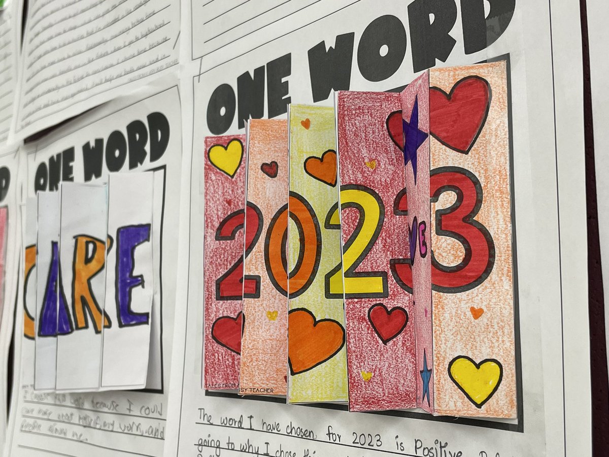 MsALMiller's tweet photo. Class 8D @CamillaRoad created these awesome optical allusion agamographs for their #oneword2023! Some great words like focus, care, organize, and mindful! https://t.co/X84PRrXl4y