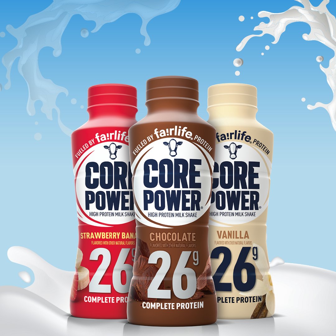 Happy #NationalMilkDay!🥛 

Did you know that Core Power is made <a href="/fairlife/">fairlife</a> ultra-filtered milk? It goes through a special filtration process to take out most of the sugar and concentrate the protein. The end result is a creamy Core Power shake packed with protein to build muscle.