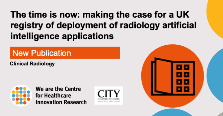 CHIR_City's tweet photo. Harry Scarbrough, @MilouSilkens, @andrea_rockall (@imperialcollege), Jack Ross (@GSTTnhs) &amp; Mark Hall (Queen Elizabeth Uni Hospital Glasgow) make the case for a national deployment registry to track the spread of AI apps in clinical use in radiology https://t.co/ZSqCRW1OaG https://t.co/Sj72baL87L