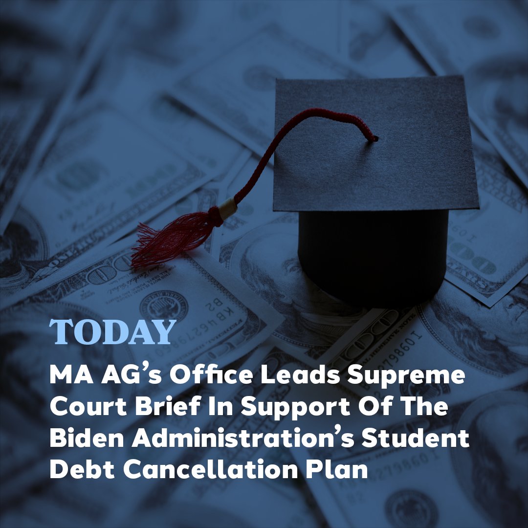 Today, our office is leading a brief in support of @POTUS’ COVID-19 student debt cancellation plan. We are calling on the Court to uphold @SecCardona's authority to provide much-needed debt relief to families and borrowers across the country.