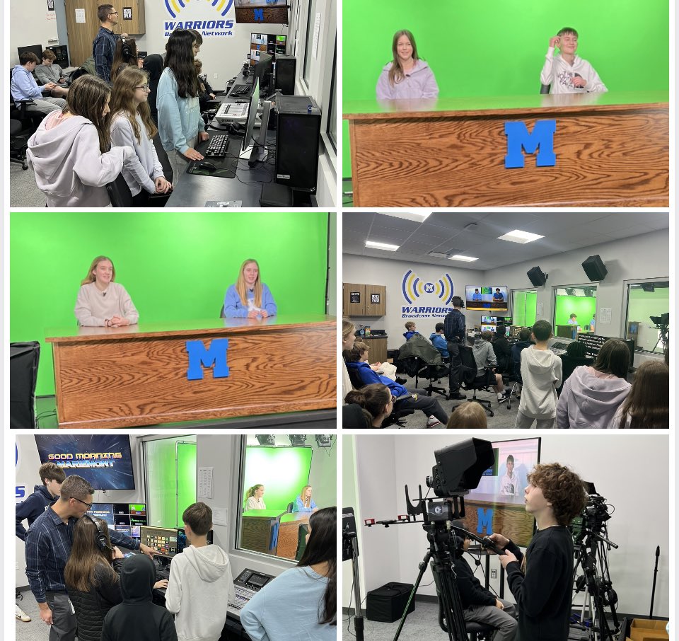 LWise48's tweet photo. Our MJHS News Weekly students had a blast anchoring @Mariemont_HS with Mr. Nathan Eten and the broadcasting 101 class.  Thanks for having us.  @Mariemont_JH https://t.co/876nwBK3dI