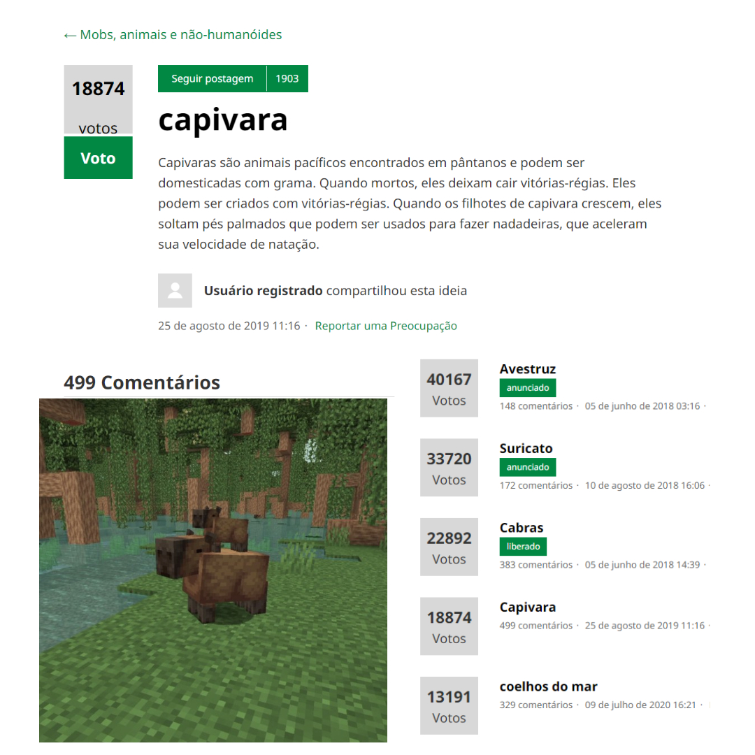 Comunidade de Minecraft on X: várias vezes se unimos pra colocar tags em  apoio a capivara nos trending topics - CAPIVARA NO MINECRAFT - CAPYBARA ON  TOP - MINECRAFT WHERE IS MY