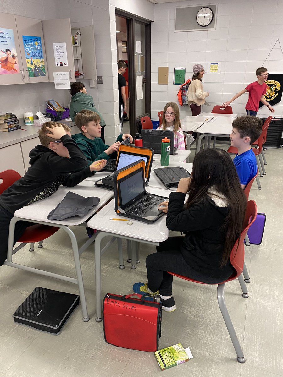 TeachFelsenthal's tweet photo. Accelerated ELA students are creating their props and practicing their lines for Friday! Looking forward to seeing their original #Shakespeare play performances! #D57Learns #D57Creates https://t.co/4hSQgHY13a