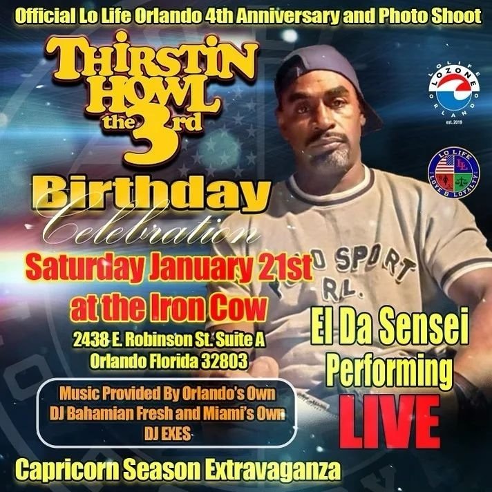 ctraffik's tweet photo. We just confirmed @eldasensei for @ThirstinHowl3rd Birthday next weekend Saturday 21st in Orlando,FL ๐จ๐จ๐จ๐จ๐จ๐จ
Book your flights, bring your Lo ๐๐๐ #HipHopLegends #2LsUp #LoZone #LoLifeMiamiFamily https://t.co/dhXCDOLoRS