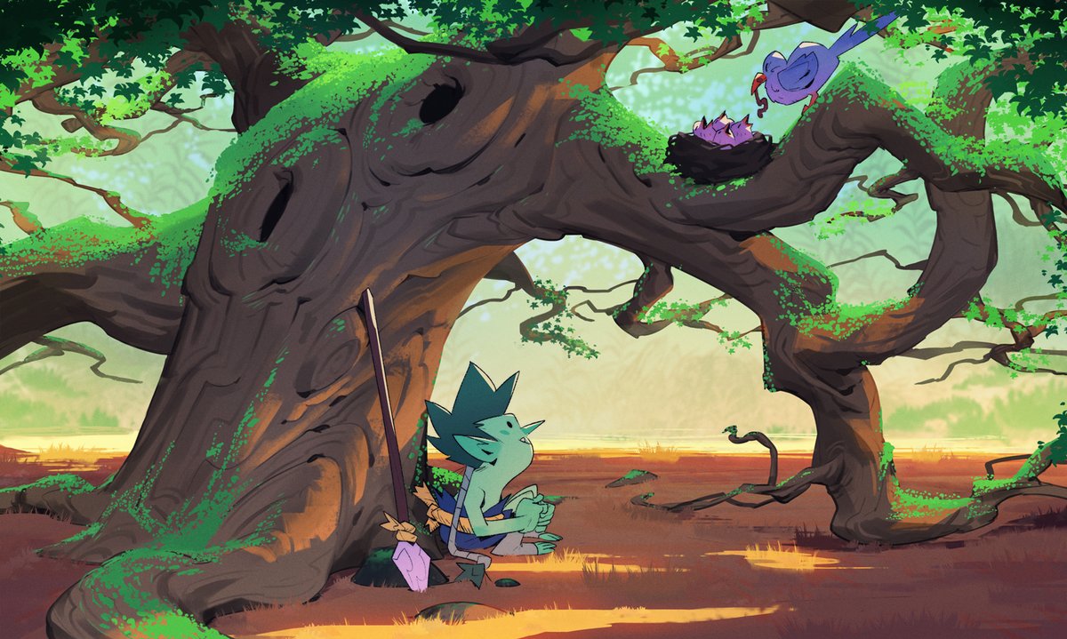 tree outdoors pokemon (creature) day sitting no humans holding  illustration images