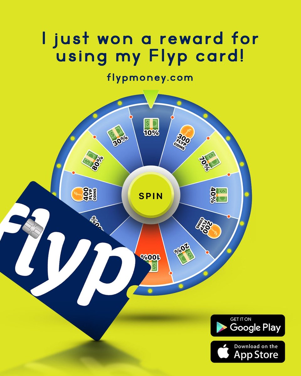 LaurianaZ's tweet image. Sweet, I just flyppin’ won! Every swipe of my Flyp debit card gets me a wheel spin to win prizes or $$ (up to 110% cashback)! Get the Flyp Banking app, use my code LAURIANA_ZUKOWSKI and get $10 after $100 of qualifying purchases within 30 days! #mobilebank #FlypMoney