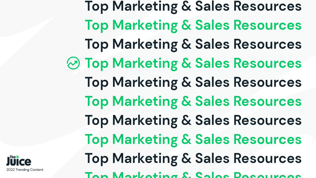 TheJuiceHQ's tweet photo. Have you seen the lists?! 👀

We dropped the Top Resources for B2B marketing and sales pros today. 

These are data-driven lists based on what was most popular with nearly 10k marketing and sales pros in 2022 on The Juice. 

Check em out! 👇 Links are in the thread https://t.co/JRMnXA9Rpk