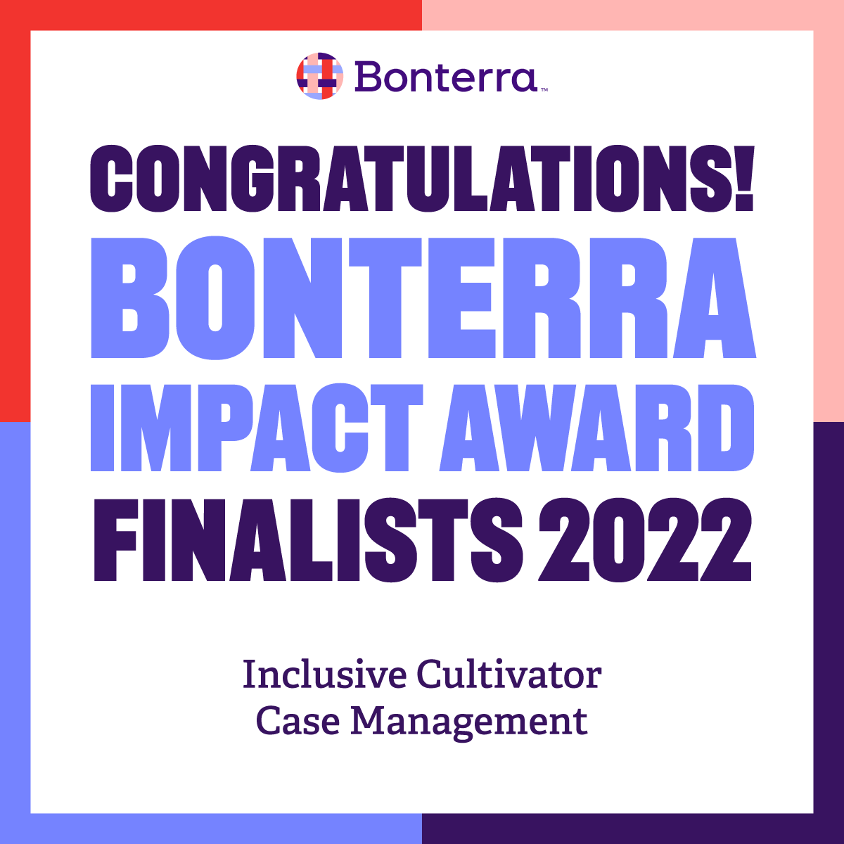 BonterraTech's tweet photo. 📣 Announcing the 4 finalists in #2 of 4 categories for our Impact Awards in Case Management: @AAFSC, @aya_youth, @CovenantHouse, and @WilmAlliance. Stay tuned here to learn who our finalists are in all categories and for our winner announcement on Jan. 17! 🎉 https://t.co/ynD7fOtPjo