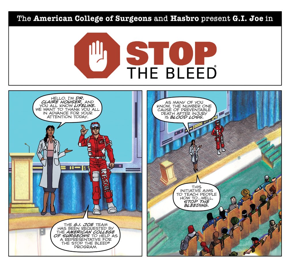 Look for us in GI Joe: A Real American Hero #300! Though it marks the end of the series, there is always a need know how to stop catastrophic bleeding, whether you're fighting a dangerous villain or have an accident around your home. @gijoeofficial @Hasbro