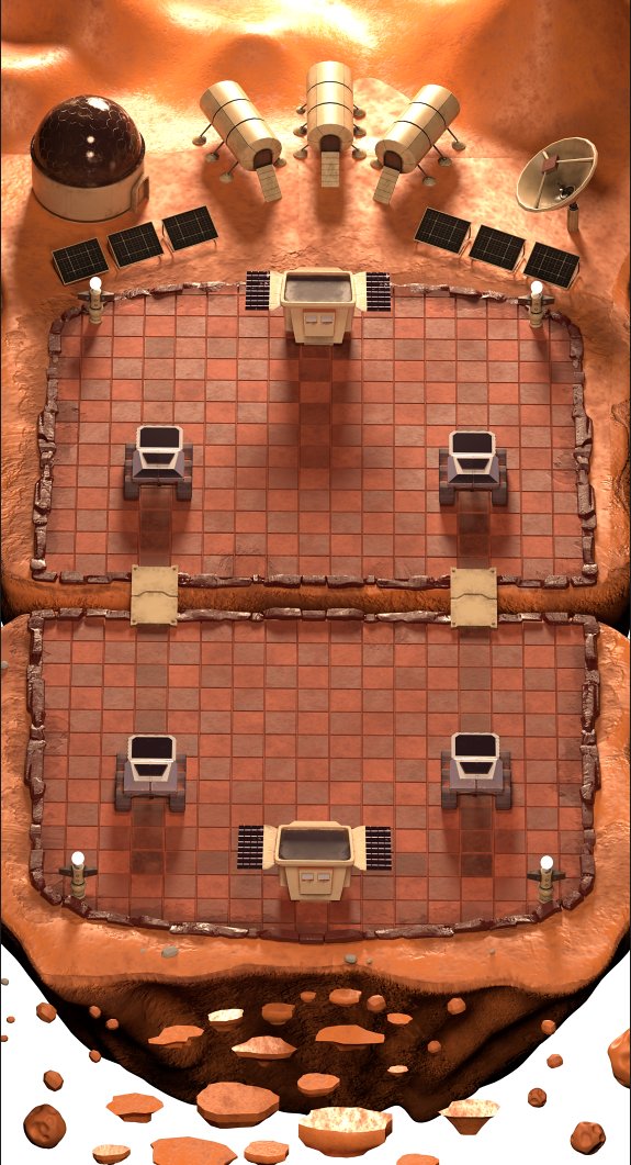 Here's a WIP for the Mars. Any suggestions regarding other arena themes are welcomed.