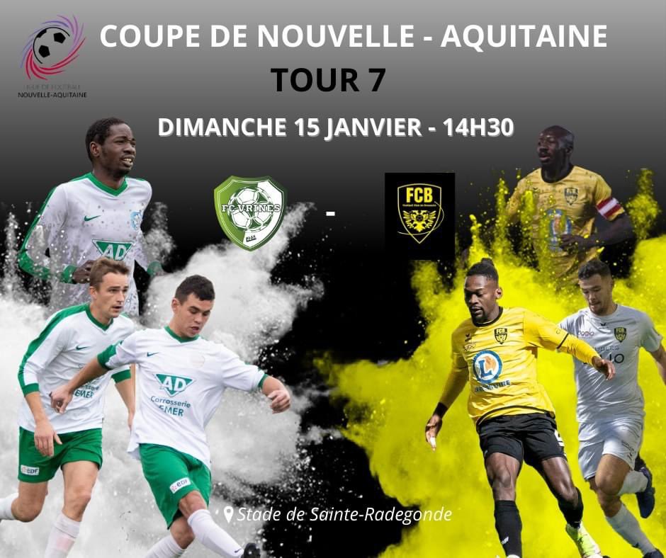 FCVRINES's tweet photo. 🔜 Coupe Ligue de Football Nouvelle-Aquitaine (7ème Tour) 🔥

📅 Dimanche 15 Janvier 2023
🏟 Vrines
⌚️ 14h30

Fc Vrines (R3,79) 🆚 @fcbressuire  (R1,79) 

Venez nombreux nombreuses encourager les Vert et Blanc 📣🟢⚪️ https://t.co/oj2txUecHc