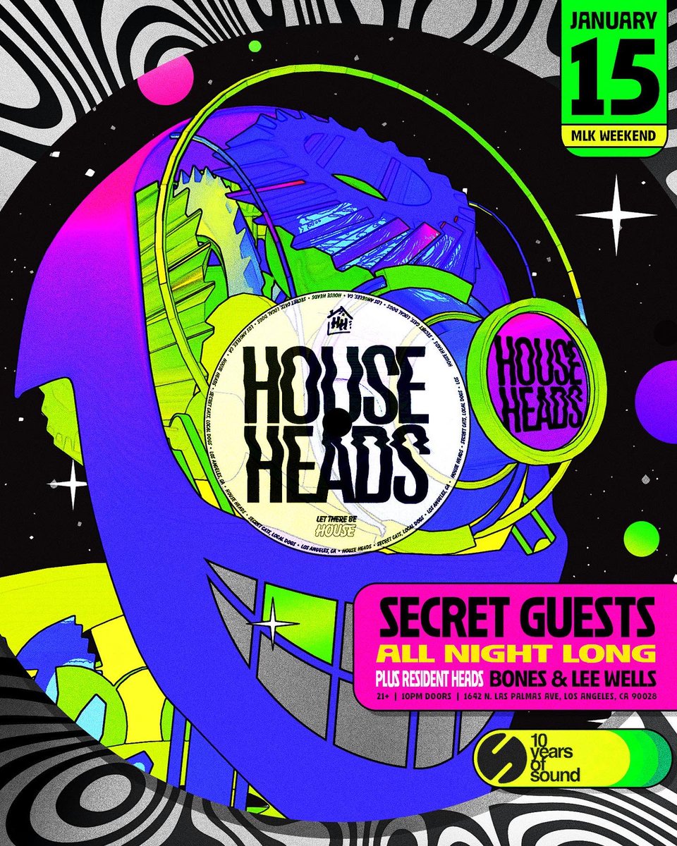 1st #HouseHeads of 2023 this Sunday MLK weekend! Thank g*d we don’t gotta call in sick on Monday 😅 Can you spot who the guests are?? 🤔🤔
#10yearsofsound

RSVP: bit.ly/3Fx8Uir