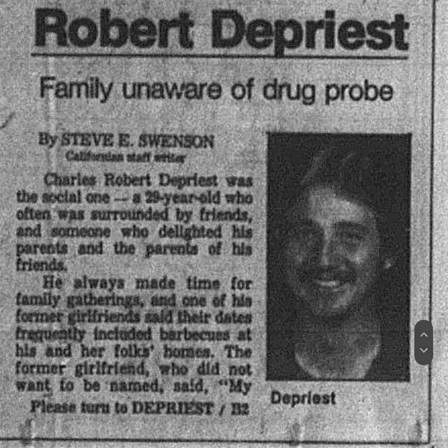 NotoriousBaker1's tweet photo. THE CORPORATION was an organized crime ring that operated throughout most of the 1980s. Its mastermind was a reserve #Bakersfield Police officer. 
Charles Robert DePriest was their first casualty. Listen to Part 1 of THE CORPORATION here:
https://t.co/jBRgwPUz0a https://t.co/3jaCZhyUU9