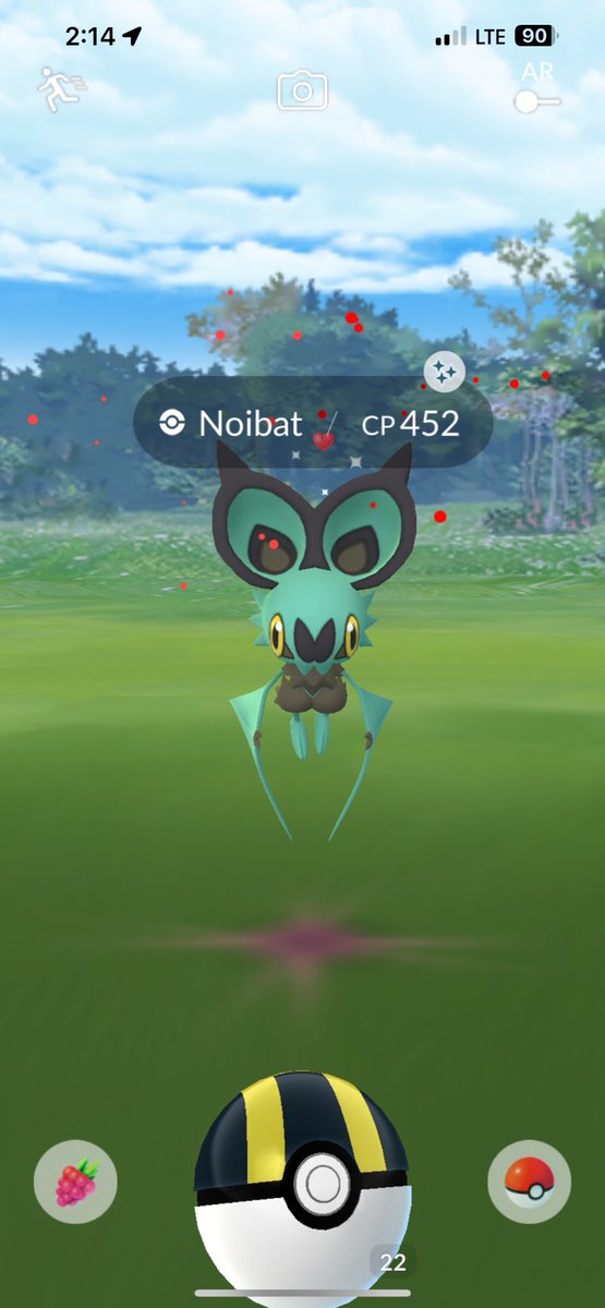 pikagirl_xo's tweet photo. Was coming on here to flex this wild caught shiny I got today and saw they just announced February’s  Community Day.🫠😂 #shinynoibat #pokemongo #februarycommunityday https://t.co/YKhYwvi2E1