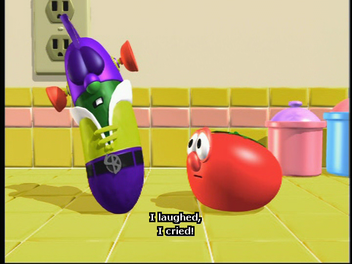 skysoundfanatic's tweet image. #PeopleWhoMadeMy2019: @PurpleSuede22 for describing how he felt about Final Space's Season 2 finale the way Larry-Boy felt about Dave and the Giant Pickle. VeggieTales is childhood nostalgia for me, so, upon getting the reference: instant joy!
#PeopleWhoMadeMyYear #VeggieTales