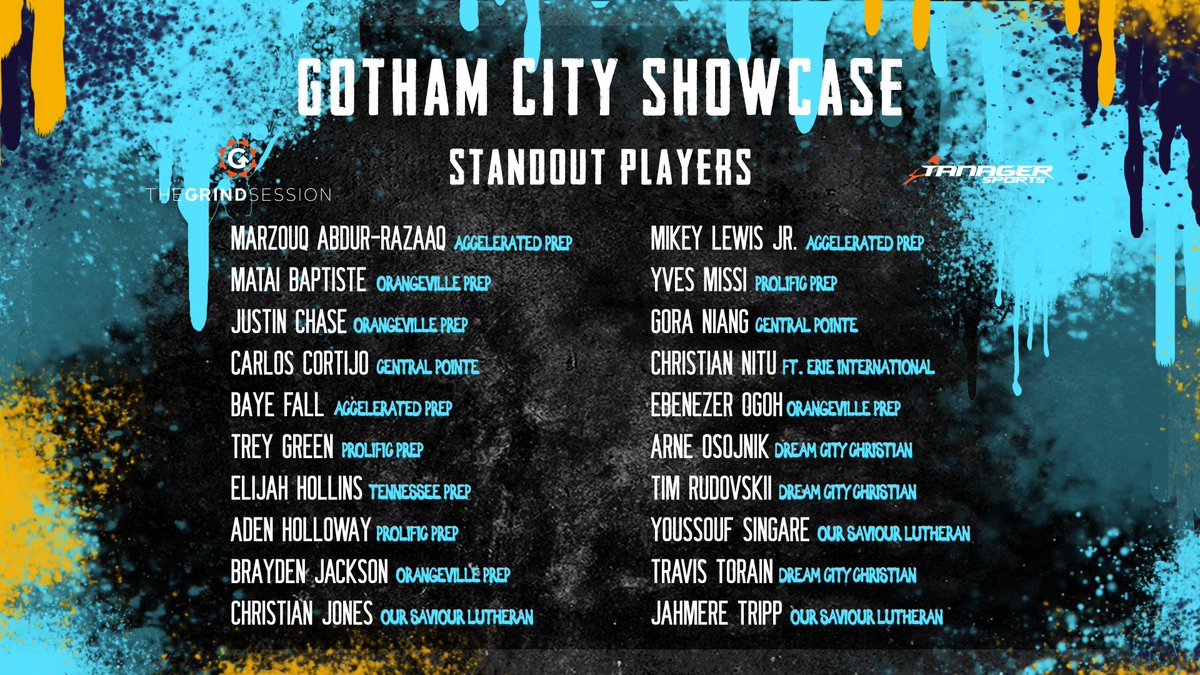 thegrindsession's tweet photo. Week 8 standout players from the Gotham City Showcase. Stay tuned for our Player of the Week and Under the Radar Player! https://t.co/VM5YKWBIO6
