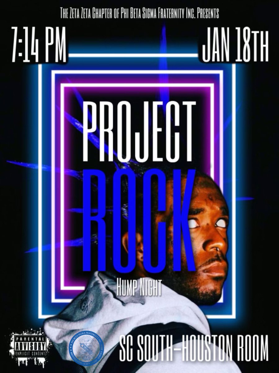 ZetaZetaSigmas's tweet photo. PROJECT ROCK !!🤘🏽🗿🎸

DO NOT MISS THE FIRST OFFICIAL SPRING SEMESTER HUMPNIGHT !! 

WE COMING 3X HARDER WITH THIS ONE !! COME OUT AND ENJOY A LIT NIGHT WITH THE MAB !! 🤘🏽🌐🕊️ 

we’re giving away free deep freezers !! dont miss out !! 🥶

#GOMAB
#LongLiveZZ https://t.co/dXUkkSiJg5