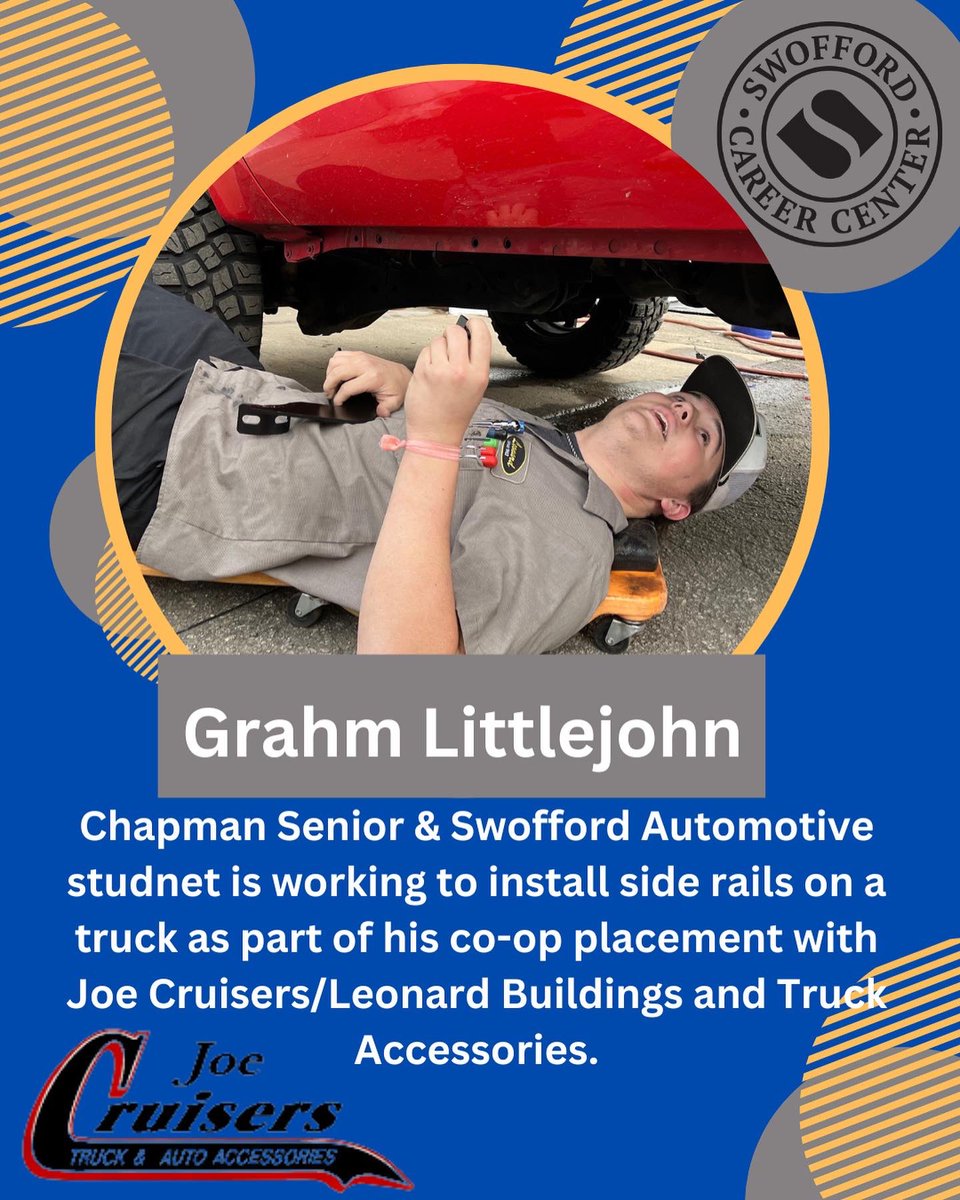 SwoffordCC's tweet photo. We are proud of the work you are doing Graham! #workbasedwednesday #wbw #swoffordwbl #swoffordstrong @Chapman_High https://t.co/wWhWrrwML2