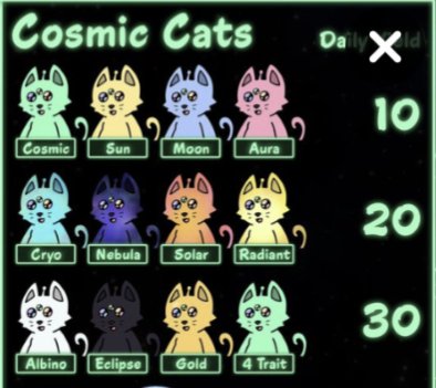 <a href="/CosmicCats_/">Cosmic Cats</a> floor is really thin.  We've been bringing in a lot of new members.  Listings are down and volume is up.  

12 cats to .05
36 to .06
72 to .07

Nows the time to build your bag for the passive daily Stardust production about to go into effect. #cosmiccats #GETCOSMIC