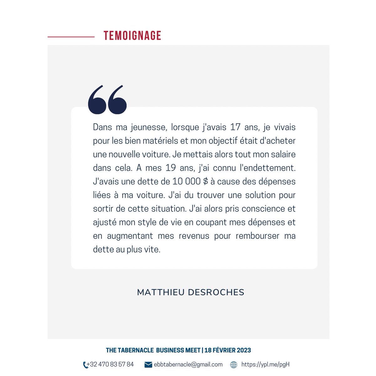 TabernacleEvent's tweet photo. Vous êtes au courant de notre prochain évent ? Mais vous doutez encore ? Ce post est pour vous ! 

Le tabernacle #BusinessMeet est votre premier pas vers la #liberté #financière 📈

🗓 SAVE THE DATE - 18 février 2023

Infos &amp; inscriptions https://t.co/5ynTs2dC7D https://t.co/8K1HSloBbU