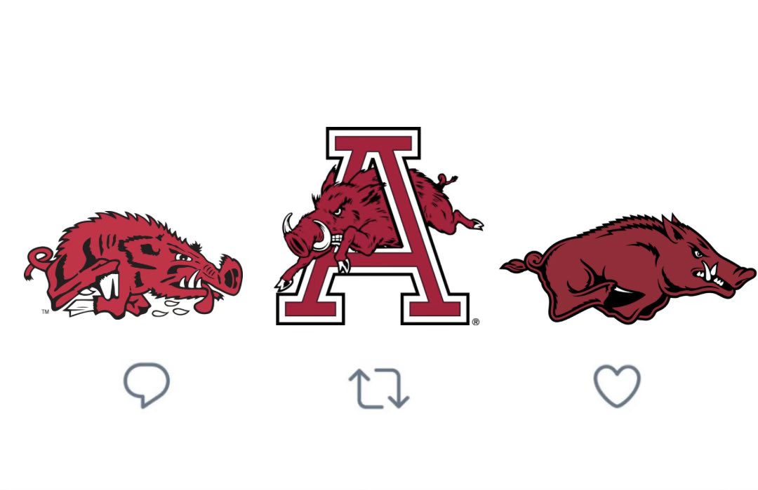 TheHogsProbs's tweet photo. Best Arkansas Logo? 🐗

#WPS https://t.co/7HA0mlqIFC