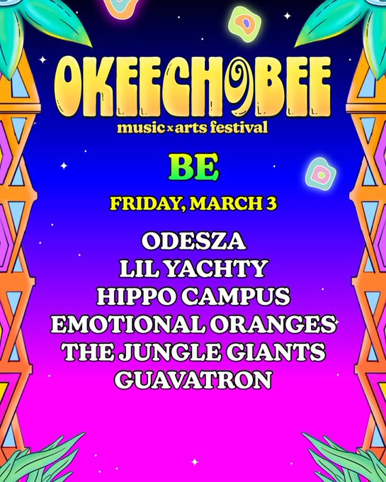 okeechobee festival Be Stage lineup