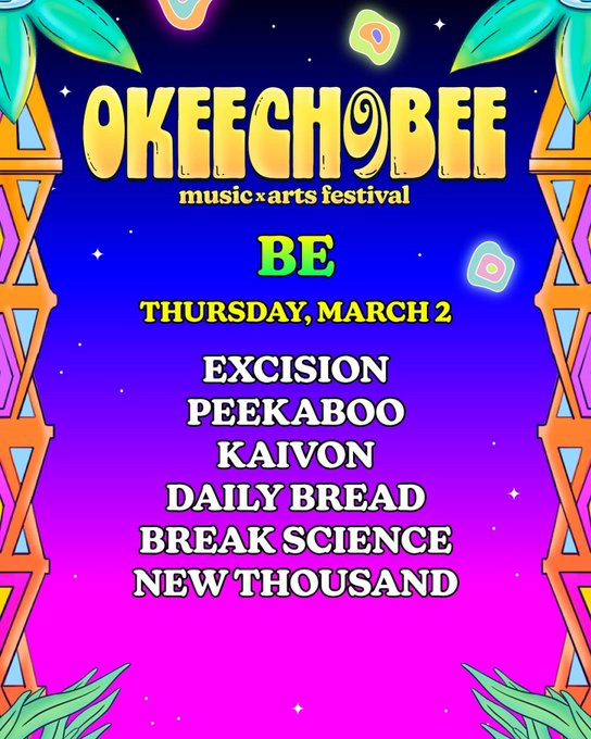 okeechobee festival Be Stage lineup
