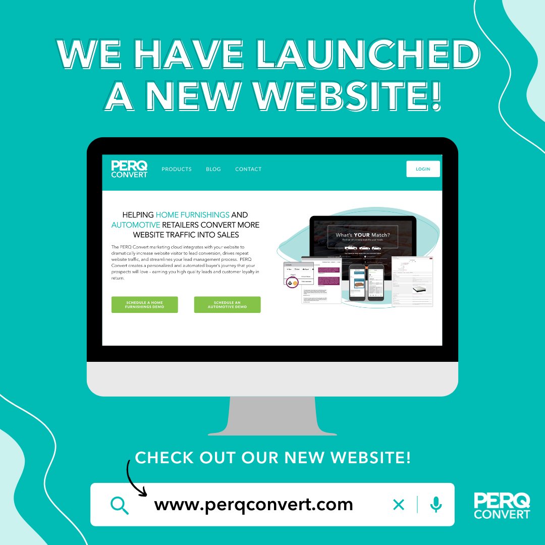 PERQConvert's tweet image. Our new website is LIVE! We are thrilled to share this with you all and welcome you to explore our new website by visiting perqconvert.com

#FurnitureMarketing #AutomotiveMarketing #MarketingAutomation