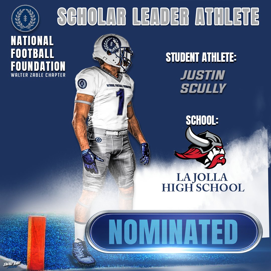 National Football Foundation-Walter J. Zable/SD (@nffsdchapter) on Twitter photo Congratulations to <a href="/JustinScully7/">Justin Scully</a> for being Nominated as an @nffsdchapter Scholar Leader Athlete! Winners to be honored at our 50th Anniversary Gala on April 14th.
<a href="/LJHSVIKINGFB/">La Jolla Vikings Football</a> <a href="/Greg_Chimera/">Greg Chimera</a> <a href="/CoachRoachLJ/">Tyler Roach</a>
<a href="/Daygofootball/">San Diego Football</a>
<a href="/SDFNLMagazine/">#SDFNL25</a>
<a href="/EC_Preps_SD/">EC Preps</a>
<a href="/SDPrepInsider/">SD Prep Insider</a>
<a href="/SDPreps/">Bodie DeSilva</a> Congratulations to <a href="/JustinScully7/">Justin Scully</a> for being Nominated as an @nffsdchapter Scholar Leader Athlete! Winners to be honored at our 50th Anniversary Gala on April 14th.
<a href="/LJHSVIKINGFB/">La Jolla Vikings Football</a> <a href="/Greg_Chimera/">Greg Chimera</a> <a href="/CoachRoachLJ/">Tyler Roach</a>
<a href="/Daygofootball/">San Diego Football</a>
<a href="/SDFNLMagazine/">#SDFNL25</a>
<a href="/EC_Preps_SD/">EC Preps</a>
<a href="/SDPrepInsider/">SD Prep Insider</a>
<a href="/SDPreps/">Bodie DeSilva</a>