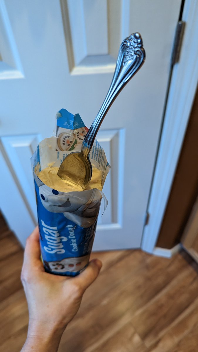 DeanIsConcerned's tweet photo. When you've had a day, but it's Dry January so you pick a different unhealthy coping mechanism.

#DryJanuary #CopingMechanism #CookieDough #Pillsbury https://t.co/NlwcCOtsgC