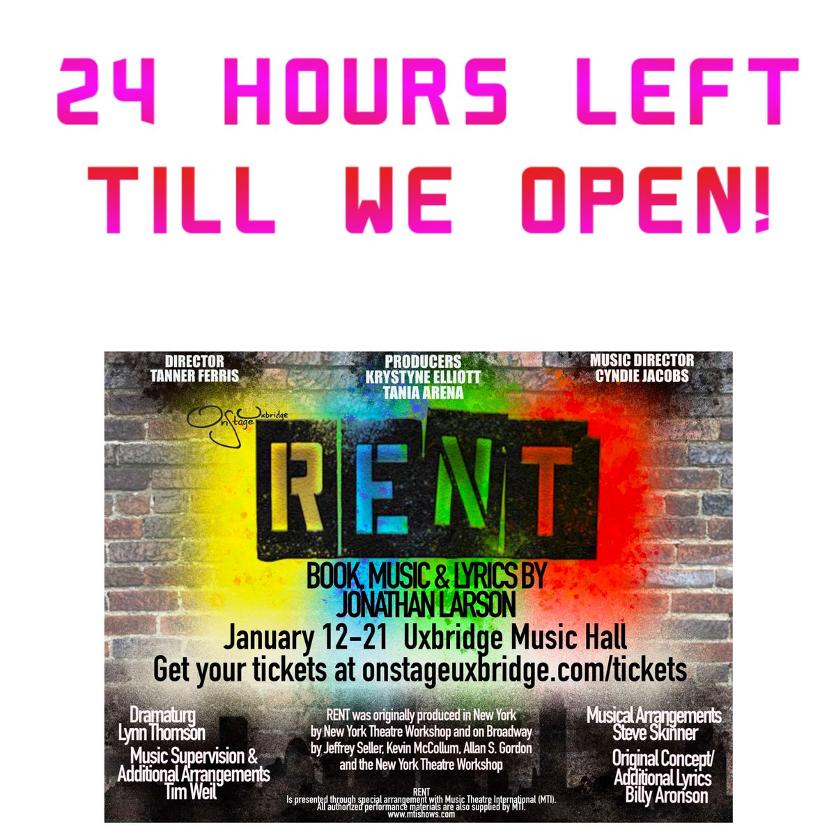 OnstageUxbridge's tweet photo. Tickets are selling fast!
Get your tickets today at https://t.co/S2ceTRLI4F
#rentuxbridge #rent #nodaybuttoday #uxbridgemusichall #uxbridgeontario #comunitytheatre #onstageuxbridge https://t.co/pIwSA3IOGx