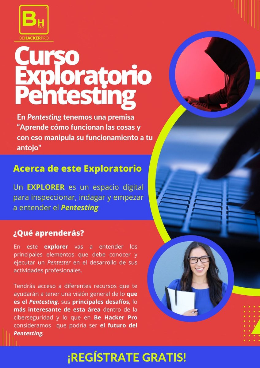 fixxx3r's tweet photo. Quieres conocer lo que es ser un pentester y recibir una certificación por tu estudio ? Aprovecha el explorer de @behackerpro de pentesting https://t.co/cjByr3IZs2 https://t.co/EapIknaete