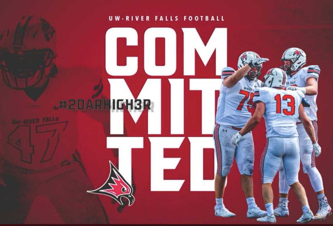 After some great talks with <a href="/CoachWalkerRF/">Matt Walker</a> I’m excited to announce my commitment to the University of Wisconsin-River Falls! 🔴⚪️
