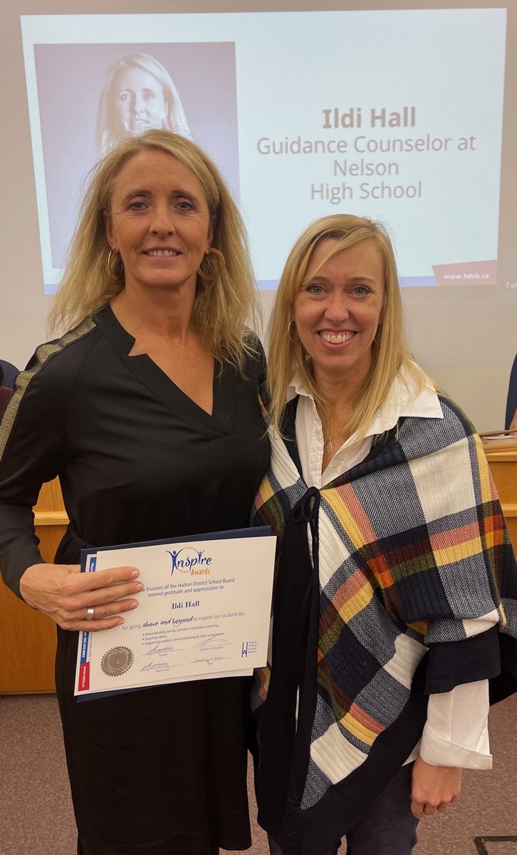 Congratulations 👏 to all of our #HDSB Inspire Awards recipients this evening including Ildi Hall, Guidance Counselor <a href="/nelsonhdsb/">Nelson High School</a>!