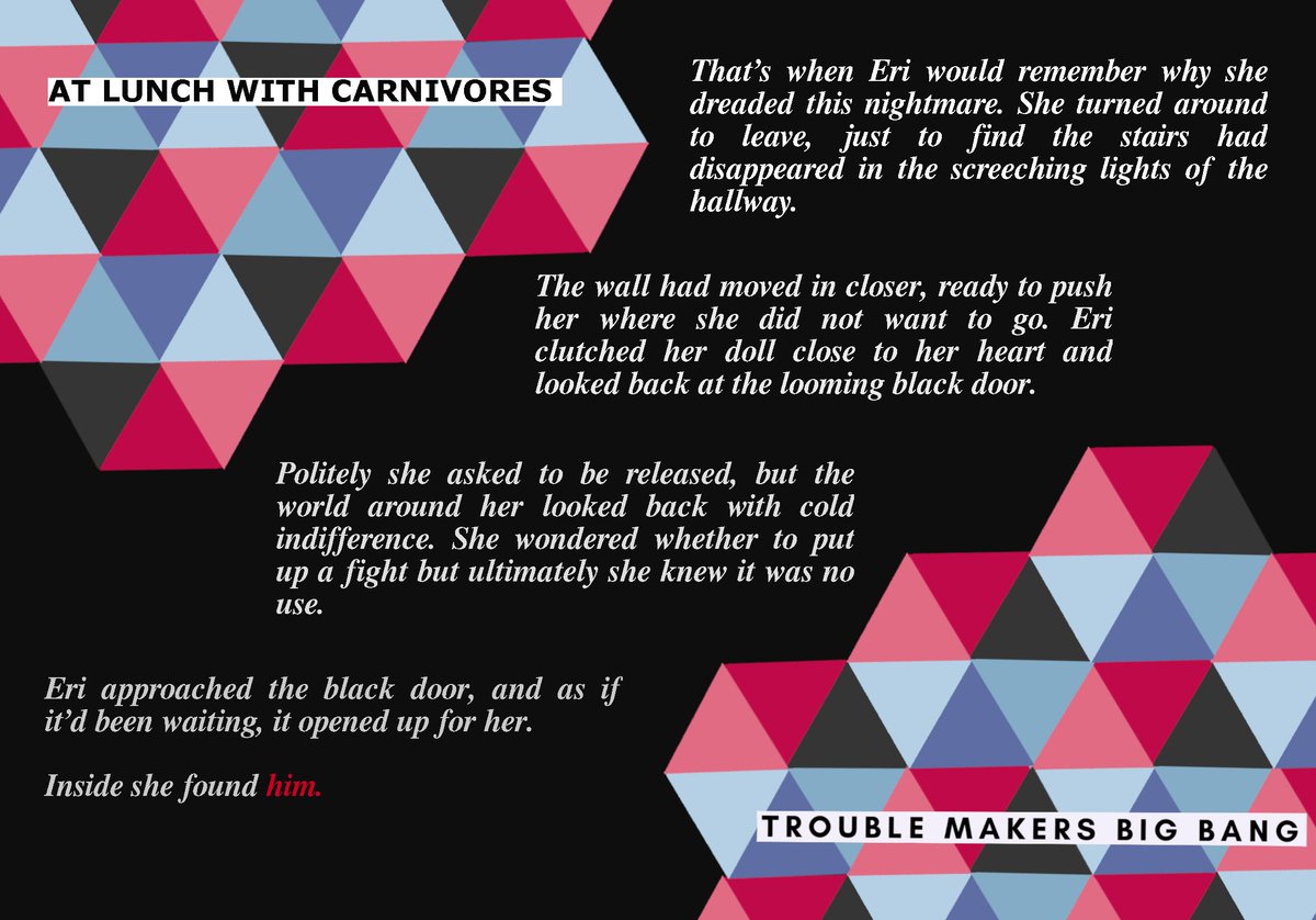 depperter_hase's tweet photo. Excited to finally share my preview for a fic I been working on as part of @TroubleMakersBB!! 
Art for the entry is done by @twist_eris, I was very happy working with them!

The fic is an AU where Eri discovers that the Hassaikai are ghouls and experiences the horrors. https://t.co/7ofjSFHxqL
