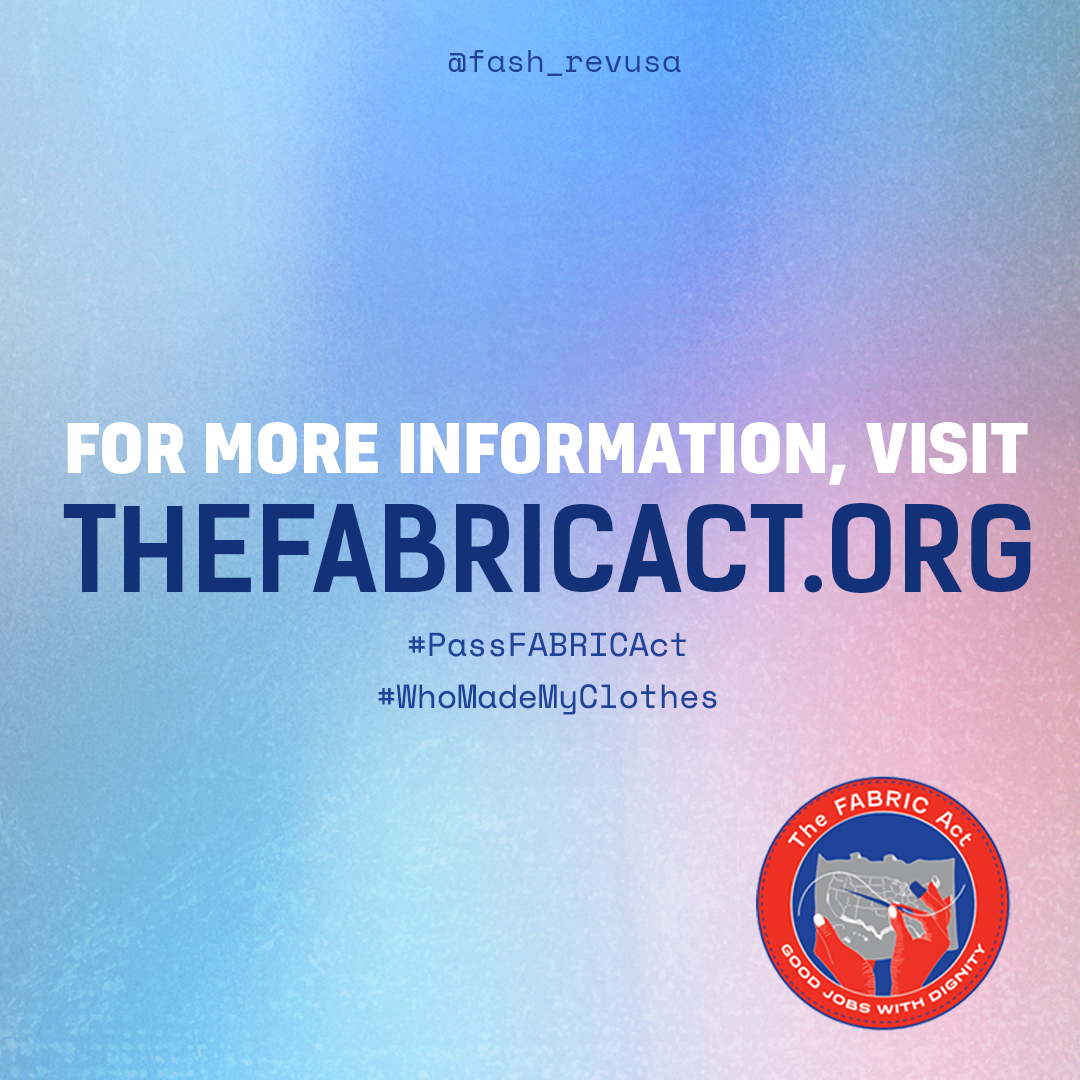 Fash_RevUSA's tweet photo. The #FABRICAct will revitalize domestic garment manufacturing and strengthen the resurgence of Made In USA apparel. 🇺🇸
🔗Click the link to sign and support the petition to #PassFABRICAct - https://t.co/NY3ZP4HFMj
#WhoMadeMyClothes #FashionRevolutionUSA #FashionRevolution https://t.co/rR0vfsa1ho