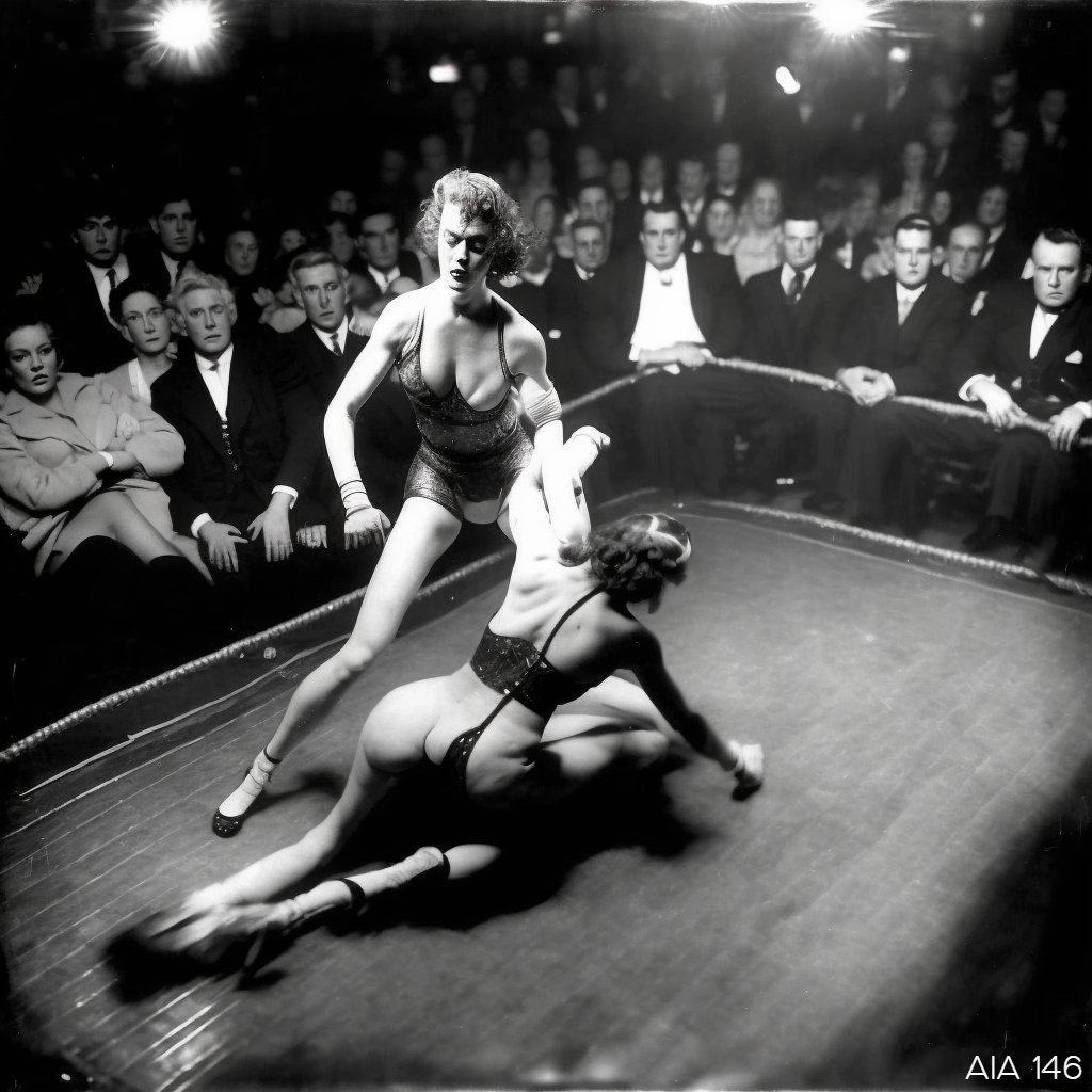 amazonsinaction's tweet photo. Luttes féminines au Bal Tabarin XI
AIA Nr. 146
© AI Amazons 2023
#aiamazons #AI #AIart #midjourney #amazons #art #catchfeminin #luttesfeminines #womenswrestling #wrestlingwomen #femalewrestling #womenwrestlers #paris #baltabarin #annees30 #helmutnewton #femalefighting https://t.co/HfCH5gquqj